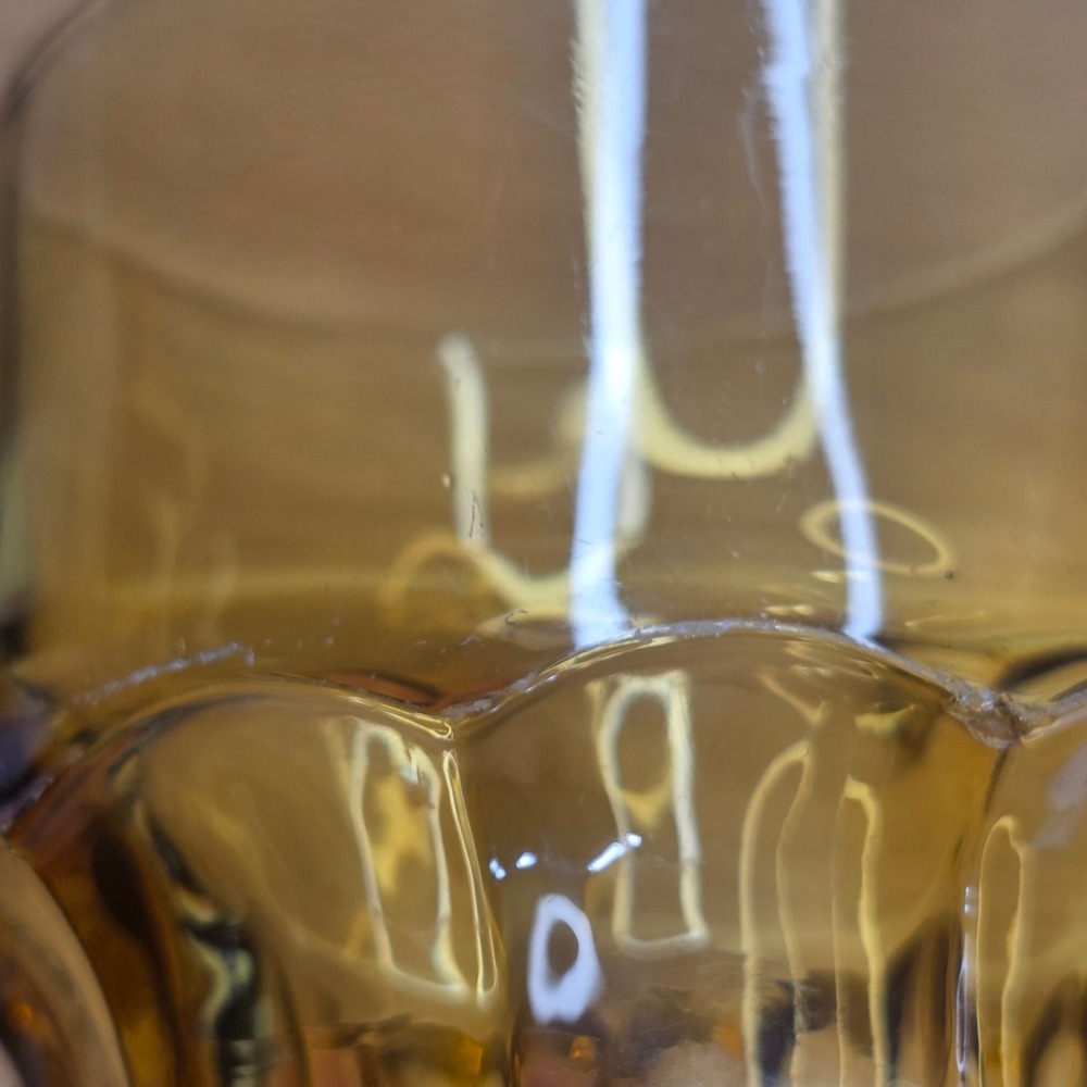 4 Vintage Anchor Hocking Georgian Amber Topaz Honeycomb Flat Tumbler 9 oz Glass - Picture 6 of 6